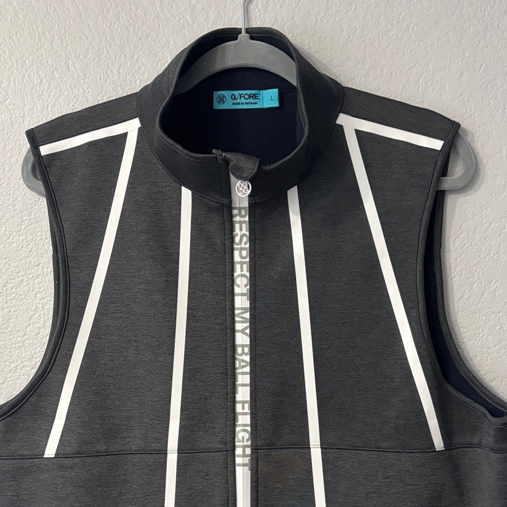 G/FORE Respect My Ball Flight Charcoal and White Striped Vest